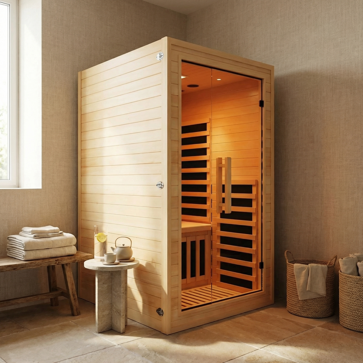 Full-Body Infrared Sauna with Red Light Therapy
